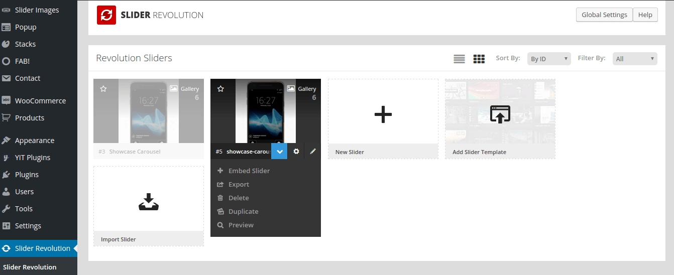 revolution slider wordpress plugin export slider